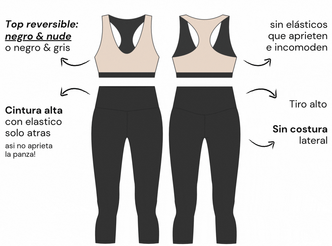 calza capri y top reversible